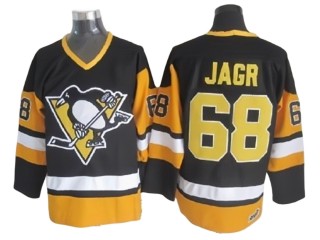 Pittsburgh Penguins #68 Jaromir Jagr Vintage CCM Jersey - Black/White/Yellow