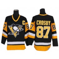 Pittsburgh Penguins #87 Sidney Crosby Vintage CCM Jersey - Black/White/Yellow