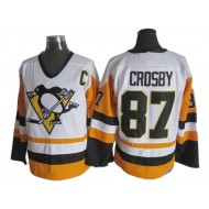 Pittsburgh Penguins #87 Sidney Crosby Vintage CCM Jersey - Black/White/Yellow