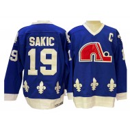 Quebec Nordiques #19 Joe Sakic Blue Vintage CCM Jersey