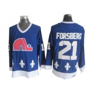 Quebec Nordiques #21 Peter Forsberg Blue Vintage CCM Jersey