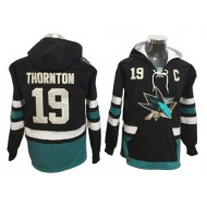 San Jose Sharks #19 Joe Thornton Black Hoodie