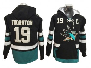 San Jose Sharks #19 Joe Thornton Black Hoodie