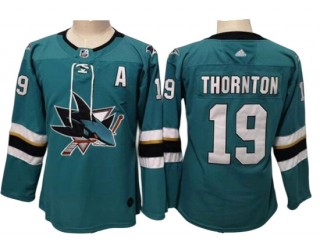 Women's San Jose Sharks #19 Joe Thornton Jersey - Teal/Black