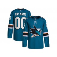 Custom San Jose Sharks Teal Home Jersey