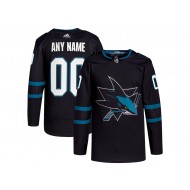 Custom San Jose Sharks Black Alternate Jersey