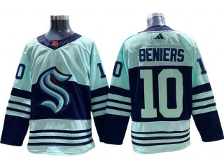 Seattle Kraken #10 Matty Beniers Teal Reverse Retro 2.0 Jersey