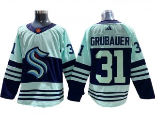 Seattle Kraken #31 Philipp Grubauer Teal Reverse Retro 2.0 Jersey