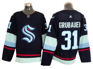 Seattle Kraken #31 Philipp Grubauer Navy Jersey