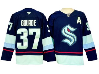 Seattle Kraken #37 Yanni Gourde Navy Home 2024 Jersey