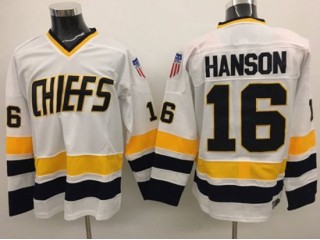 Slap Shot Charlestown Chiefs #16 Jack Hanson White Movie Hockey Jersey