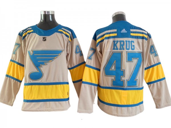 St. Louis Blues #47 Torey Krug Cream 2022 Winter Classic Jersey