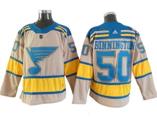 St. Louis Blues #50 Jordan Binnington Cream 2022 Winter Classic Jersey