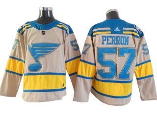 St. Louis Blues #57 David Perron Cream 2022 Winter Classic Jersey