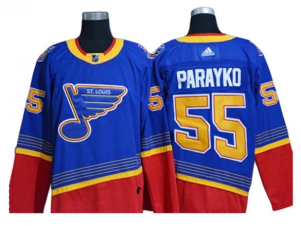 St. Louis Blues #55 Colton Parayko Blue-Red Vintage Jersey