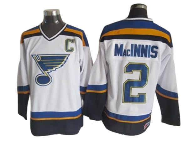 St. Louis Blues #2 Al MacInnis 1998 Vintage CCM Jersey - Blue/White