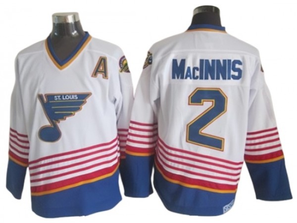 St. Louis Blues #2 Al MacInnis 1995 Vintage CCM Jersey - Blue/White