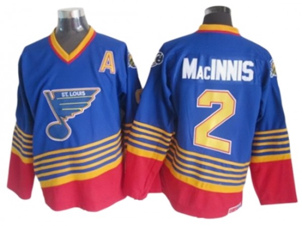 St. Louis Blues #2 Al MacInnis 1995 Vintage CCM Jersey - Blue/White