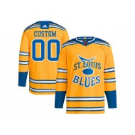 Custom St. Louis Blues Yellow Reverse Retro 2.0 Jersey