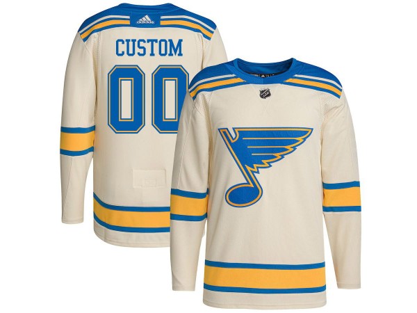 Custom St. Louis Blues Cream 2022 Winter Classic Jersey