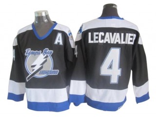 Tampa Bay Lightning #4 Vincent Lecavalier Vintage CCM Jersey - Black/White