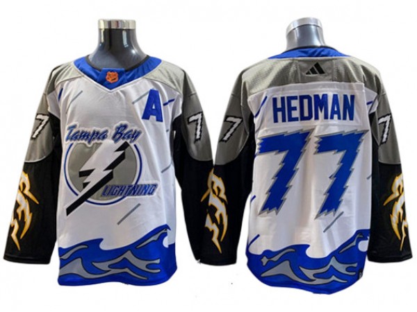 Tampa Bay Lightning #77 Victor Hedman White Reverse Retro 2.0 Jersey