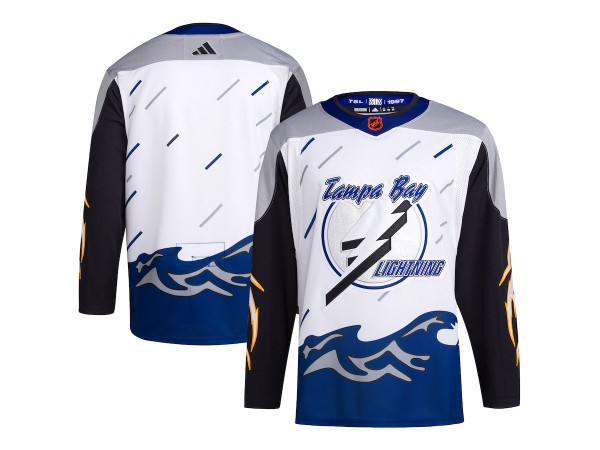 Custom Tampa Bay Lightning White Reverse Retro 2.0 Jersey