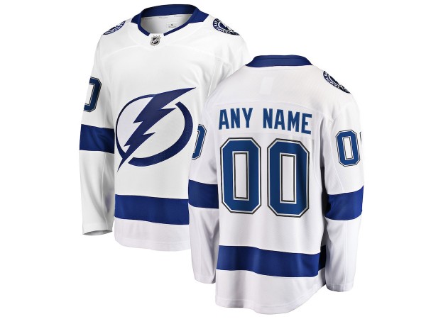 Custom Tampa Bay Lightning White Away Jersey