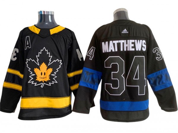 Toronto Maple Leafs #34 Auston Matthews x drew house Alternate Jersey - Black