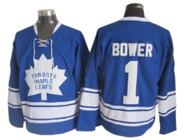 Toronto Maple Leafs #1 Johnny Bower 1967 Vintage CCM Jersey - Blue/White