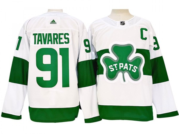 Toronto Maple Leafs #91 John Tavares St. Patricks Alternate Jersey - White