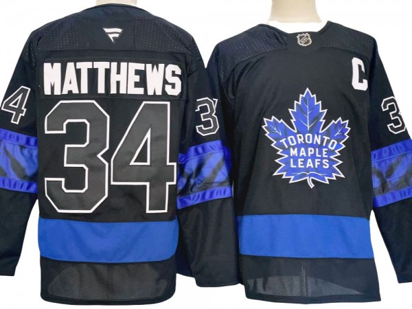 Toronto Maple Leafs #34 Auston Matthews x drew house Alternate 2024 Jersey - Black