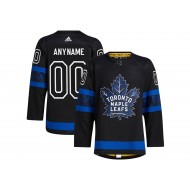 Custom Toronto Maple Leafs Black Alternate Reversible Jersey