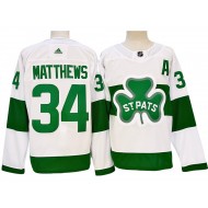 Toronto Maple Leafs #34 Auston Matthews St. Patricks Alternate Jersey - White