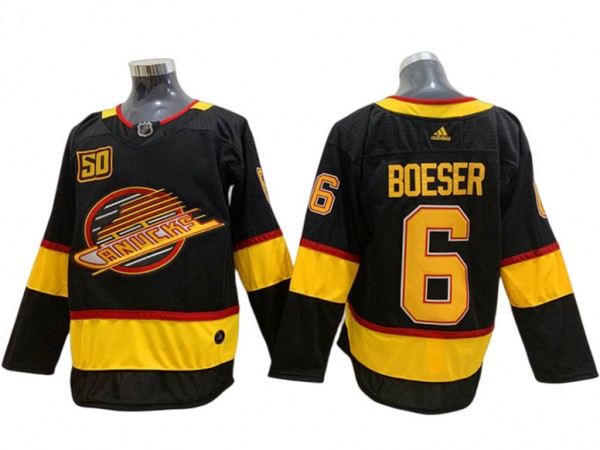 Vancouver Canucks #6 Brock Boeser Black 50TH Jersey