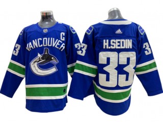 Vancouver Canucks #33 Henrik Sedin Blue Home Jersey