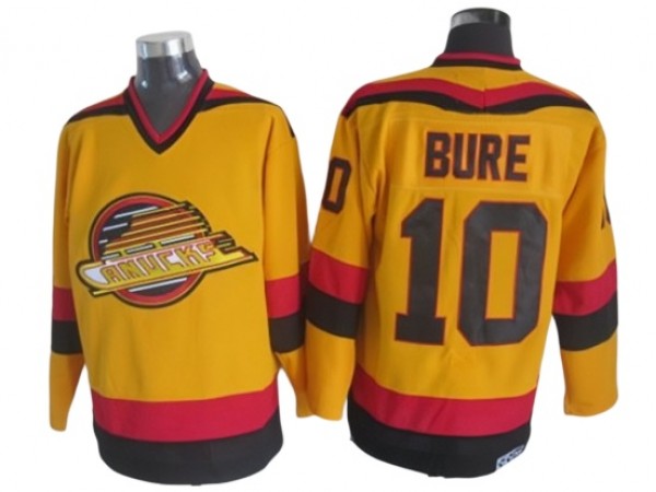 Vancouver Canucks #10 Pavel Bure 1989 Vintage CCM Jersey - Black/Yellow