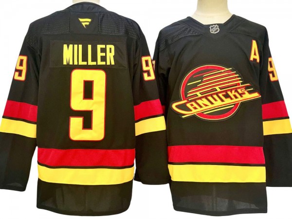 Vancouver Canucks #9 J.T. Miller Black 2024 Alternate Jersey