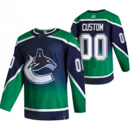 Custom Vancouver Canucks Black/Green Reverse Retro Jersey