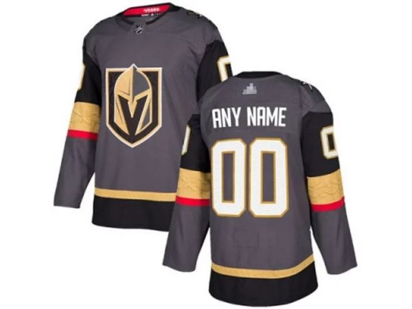 Custom Vegas Golden Knights Grey Home Jersey