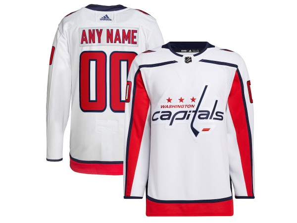 Custom Washington Capitals White Away Jersey