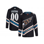 Custom Washington Capitals Black Reverse Retro 2.0 Jersey