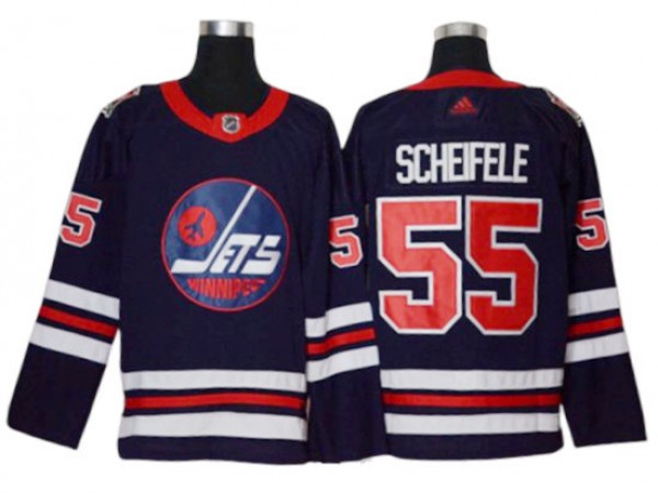 Winnipeg Jets #55 Mark Scheifele Navy Heritage Classic Jersey