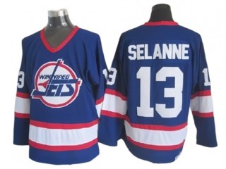 Winnipeg Jets #13 Teemu Selanne Blue 1992 Vintage CCM Jersey