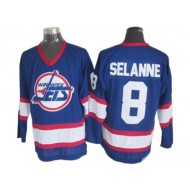 Winnipeg Jets #8 Teemu Selanne Blue 1992 Vintage CCM Jersey