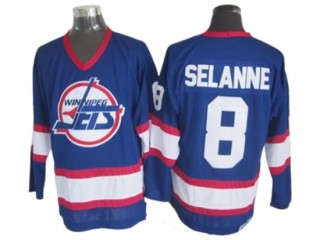 Winnipeg Jets #8 Teemu Selanne Blue 1992 Vintage CCM Jersey