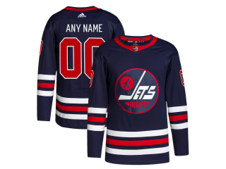 Custom Winnipeg Jets Navy Classic Jersey