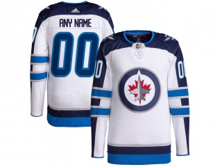 Custom Winnipeg Jets White Away Jersey