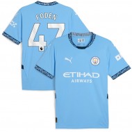 Manchester City #47 Phil Foden 2024/25 Home Jersey - Light Blue