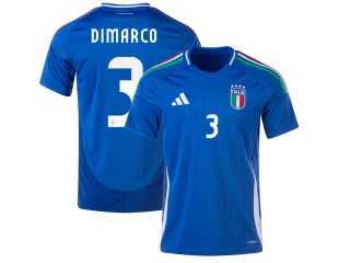 Italy #3 DIMARCO 2024 Home Jersey - Blue